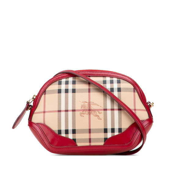 Pre-Loved Burberry Mini Haymarket Check Coated Canvas Orchard Crossbody